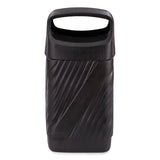 Twist Waste Receptacle With Closed Top, 32 Gal, Steel, Black