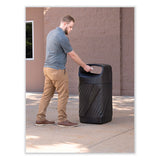 Twist Waste Receptacle With Closed Top, 32 Gal, Steel, Black