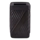 Twist Waste Receptacle With Open Top, 32 Gal, Steel, Black