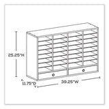 Wood Adjustable Literature Organizer, 32 Compartments, 39.25 X 11.75 X 25.25, Medium Oak