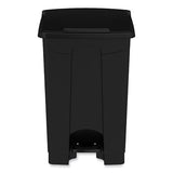 Plastic Step-on Receptacle, 12 Gal, Plastic, Black, Ships In 1-3 Business Days