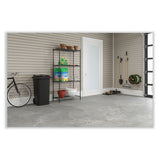 Plastic Step-on Receptacle, 32 Gal, Metal, Black