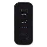 Portable Mobile Power Bank And Usb Battery Wall Charger Combo, Usb C, Usb A, Black