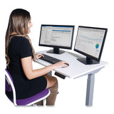 Electric Height Adjustable Standing Desk, 36 X 23.6 X 38.7 To 48.4, White, Ships In 1-3 Business Days