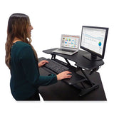 Height Adjustable Corner Standing Desk With Keyboard Tray, 36 X 20 X 0 To 20, Black, Ships In 1-3 Business Days