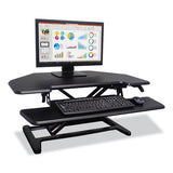 Height Adjustable Corner Standing Desk With Keyboard Tray, 36 X 20 X 0 To 20, Black, Ships In 1-3 Business Days