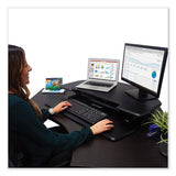Height Adjustable Corner Standing Desk With Keyboard Tray, 36 X 20 X 0 To 20, Black, Ships In 1-3 Business Days
