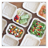 Fiber Hinged Containers, 3-compartments, 7 X 8.3 X 3.2, Natural, Paper, 300/carton