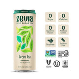 Zero Sugar Naturally Sweetened Green Tea, Green, 12 Oz Can, 12/carton