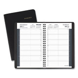 Daily Appointment Book With 15-minute Appointments, 8.5 X 5.5, Black, 2021