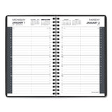 Daily Appointment Book With 15-minute Appointments, 8.5 X 5.5, Black, 2021