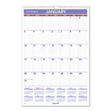 Erasable Wall Calendar, 15.5 X 22.75, White, 2021