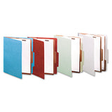 Pressboard Classification Folders, 2 Dividers, Letter Size, Earth Red, 10-box