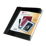 Vinyl Report Cover, Prong Clip, Letter, 1-2" Capacity, Clear Cover-blue Back