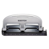 Ez Squeeze Three-hole Punch, 12-sheet Capacity, Black-silver