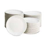 White Paper Plates, 9" Diameter, 100-pack, 10 Packs-carton