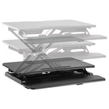 Adaptivergo Single-tier Sit-stand Lifting Workstation, 26.4" X 18.5" X 1.8" To 15.9", Black