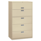 Lateral File, 5 Legal-letter-a4-a5-size File Drawers, Light Gray, 36" X 18" X 64.25"