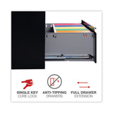 Lateral File, 5 Legal-letter-a4-a5-size File Drawers, Black, 42" X 18" X 64.25"
