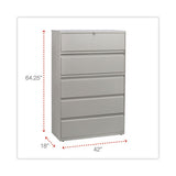 Lateral File, 5 Legal-letter-a4-a5-size File Drawers, Putty, 42" X 18" X 64.25"
