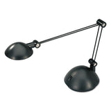 Twin-arm Task Led Lamp With Usb Port, 11.88"w X 5.13"d X 18.5"h, Black