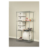 Nsf Certified Industrial 4-shelf Wire Shelving Kit, 36w X 24d X 72h, Silver