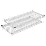 Industrial Wire Shelving Extra Wire Shelves, 36w X 24d, Silver, 2 Shelves-carton