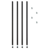 Stackable Posts For Wire Shelving, 36" High, Silver, 4-pack