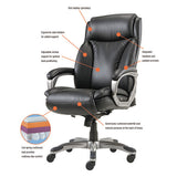 Alera Veon Series Executive High-back Leather Chair, Supports Up To 275 Lbs, Black Seat-black Back, Graphite Base