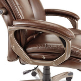 Alera Veon Series Executive High-back Leather Chair, Supports Up To 275 Lbs., Brown Seat-brown Back, Bronze Base