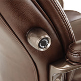 Alera Veon Series Executive High-back Leather Chair, Supports Up To 275 Lbs., Brown Seat-brown Back, Bronze Base