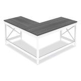Workspace By Alera L-shaped Farmhouse Desk, 58.27" X 58.27" X 29.53", Gray-white