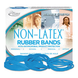 Antimicrobial Non-latex Rubber Bands, Size 64, 0.04" Gauge, Cyan Blue, 4 Oz Box, 95-box