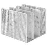 Urban Collection Punched Metal File Sorter, 3 Sections, Letter Size Files, 8" X 8" X 7.25", Black