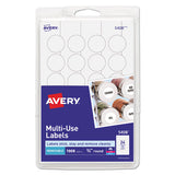 Removable Multi-use Labels, Inkjet-laser Printers, 0.75" Dia., White, 24-sheet, 42 Sheets-pack, (5408)