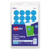 Printable Self-adhesive Removable Color-coding Labels, 0.75" Dia., Light Blue, 24-sheet, 42 Sheets-pack, (5461)