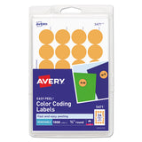 Printable Self-adhesive Removable Color-coding Labels, 0.75" Dia., Neon Orange, 24-sheet, 42 Sheets-pack, (5471)