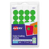 Printable Self-adhesive Removable Color-coding Labels, 1.25" Dia., Neon Green, 8-sheet, 50 Sheets-pack, (5498)