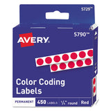 Handwrite-only Self-adhesive Removable Round Color-coding Labels In Dispensers, 0.25" Dia., Green, 450-roll, (5791)