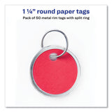 Key Tags With Split Ring, 1 1-4 Dia, Assorted Colors, 50-pack