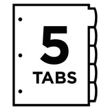 Insertable Style Edge Tab Plastic 1-pocket Dividers, 5-tab, 11.25 X 9.25, Translucent