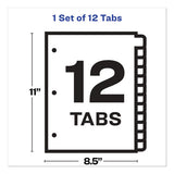 Print And Apply Index Maker Clear Label Dividers, 12 White Tabs, Letter