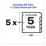 Print And Apply Index Maker Clear Label Dividers, 5 White Tabs, Letter, 5 Sets
