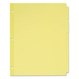 Write & Erase Plain-tab Paper Dividers, 5-tab, Letter, Buff, 36 Sets