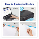 Print And Apply Index Maker Clear Label Dividers, 5 White Tabs, Letter, 50 Sets