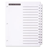 Table 'n Tabs Dividers, 15-tab, 1 To 15, 11 X 8.5, White, 1 Set