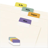 Printable Plastic Tabs With Repositionable Adhesive, 1-5-cut Tabs, Assorted Colors, 1.25" Wide, 96-pack