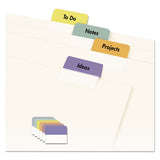 Printable Plastic Tabs With Repositionable Adhesive, 1-5-cut Tabs, Assorted Colors, 1.75" Wide, 80-pack