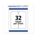 Durable Water-resistant Wraparound Labels W- Sure Feed, 3 1-4 X 7 3-4, 16-pk