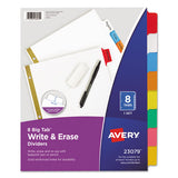Write & Erase Big Tab Paper Dividers, 8-tab, White, Letter